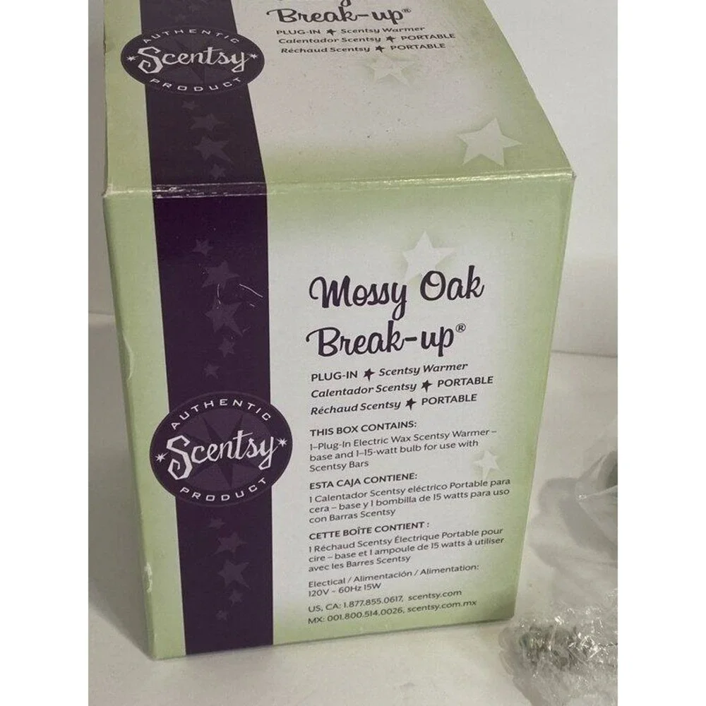 Scentsy Mossy Oak Break Up Plug In Wax Warmer Portable New Box Camo